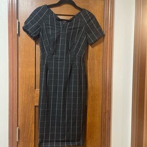 Elegant Black Checkered Dress